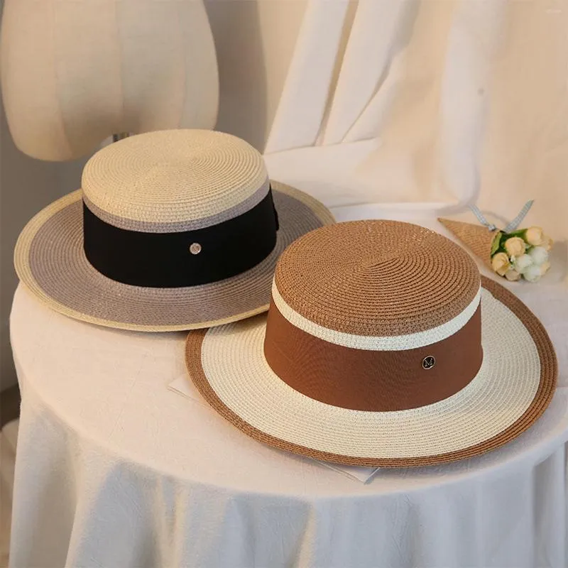 Wide Brim Hats Women Straw Hat Patch Color Quick Drying Sunshade Outdoor Retro for Summer Beach