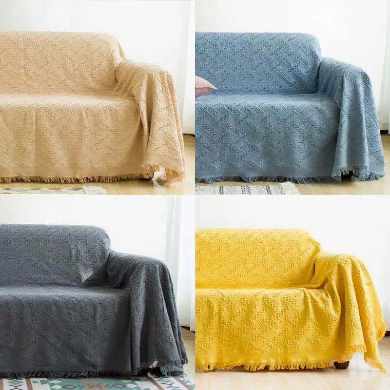 Blankets Fashion Sofa Towel Throw Blanket Solid Color Knitting Sofa Covers Blanket Plaid Towel Slipcovers Protect Cover Home Decor 230414