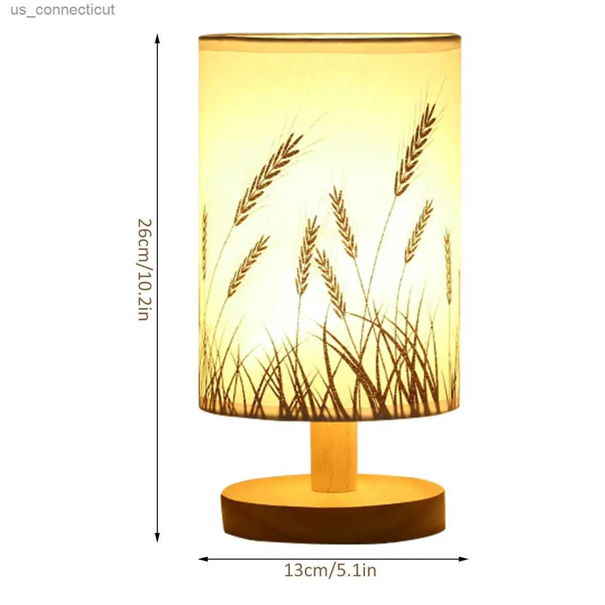Table Lamps Table Lamp LED Night Lamp White Light Nightstand Lamp Wooden with Shade Table Lights Living Room R231114