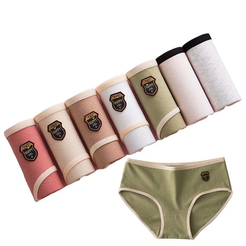 Damen Höschen 7 Teile / satz Baumwolle Unterwäsche Für Frau Sexy Höschen Unterhose Damen Slip Mädchen Wäsche Einfarbig Panty Plus Größe Dessous 230414