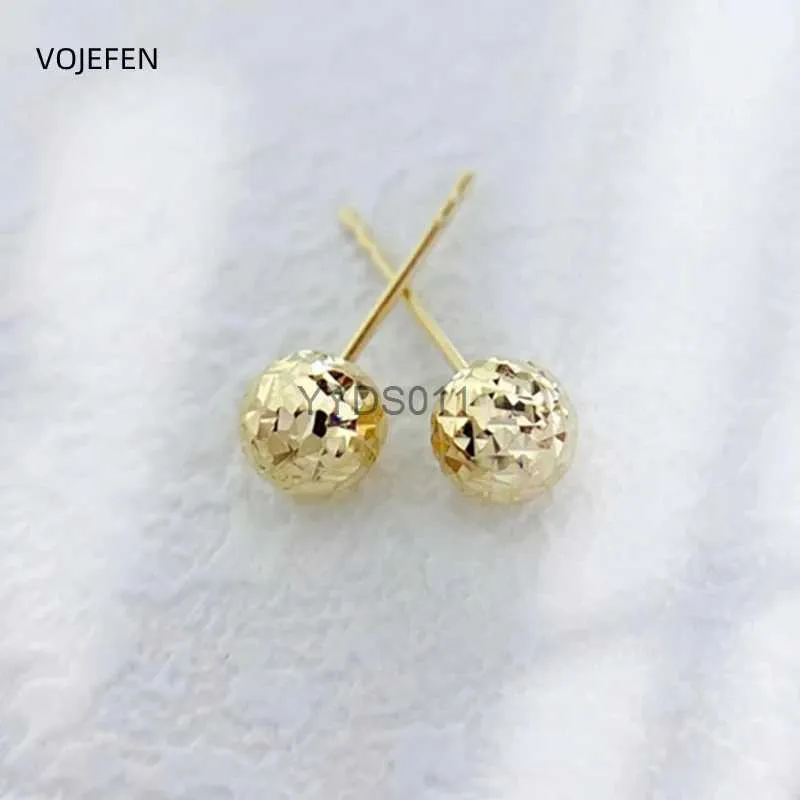 Stud VOJEFEN AU750 Orecchini a bottone da calcio Gioielli Donna / Uomo Orecchini a sfera in oro 18 carati Lucido Fine Alta gioielleria di marca Piercing all'orecchio YQ231114