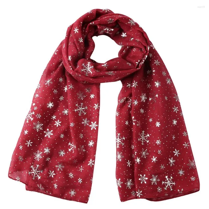 Scarves 2023 Fall And Winter Scarf Women Christmas Gift Snowflake Silver Polka Dot Silk Scarfs Cotton Shawl As A