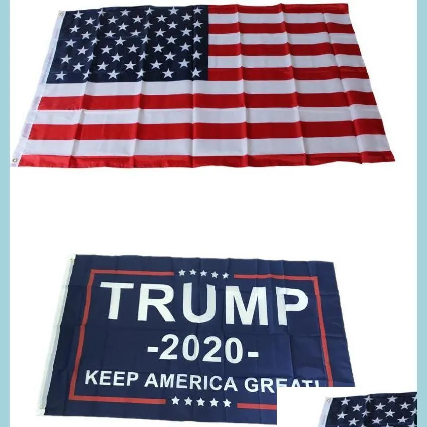 Banner Flags Donald Trump Flag Keep America Great For President Usa Poliéster con ojales de latón 3 X 5 Ft Blue Party Decor Drop Del Dh31V