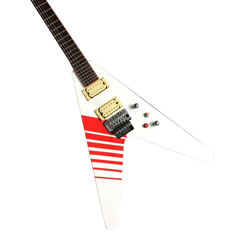 Jack Buckethead KFC White V Electric Guitar with Floyd Rose