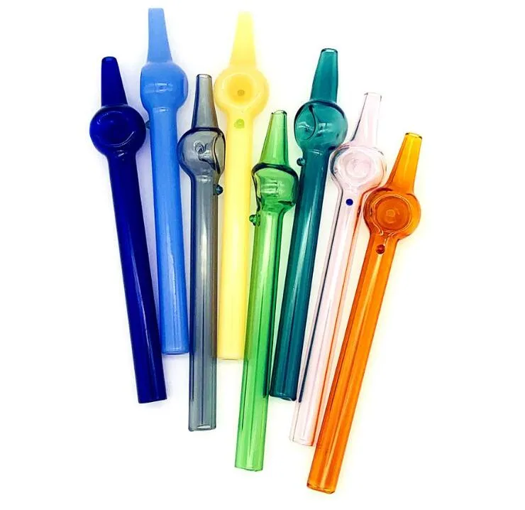 Acook Manufacture Pipe Mini Nectar Collector Färgglad med 6 tum Nector Glass Straigh Dab Tube Rökningstillbehör Glas Tips för DAB