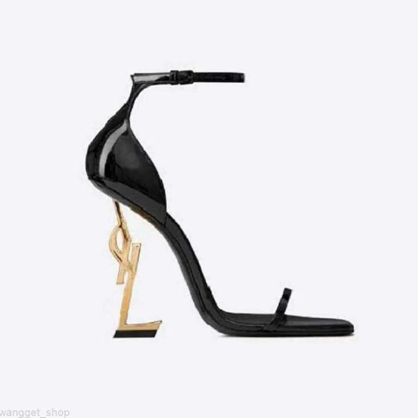 Nouveau frisson talons sandales femmes robe de soirée chaussures de mariage sexy lettres chaussures en cuir verni talons hauts size3541 avec boîte e482 bon