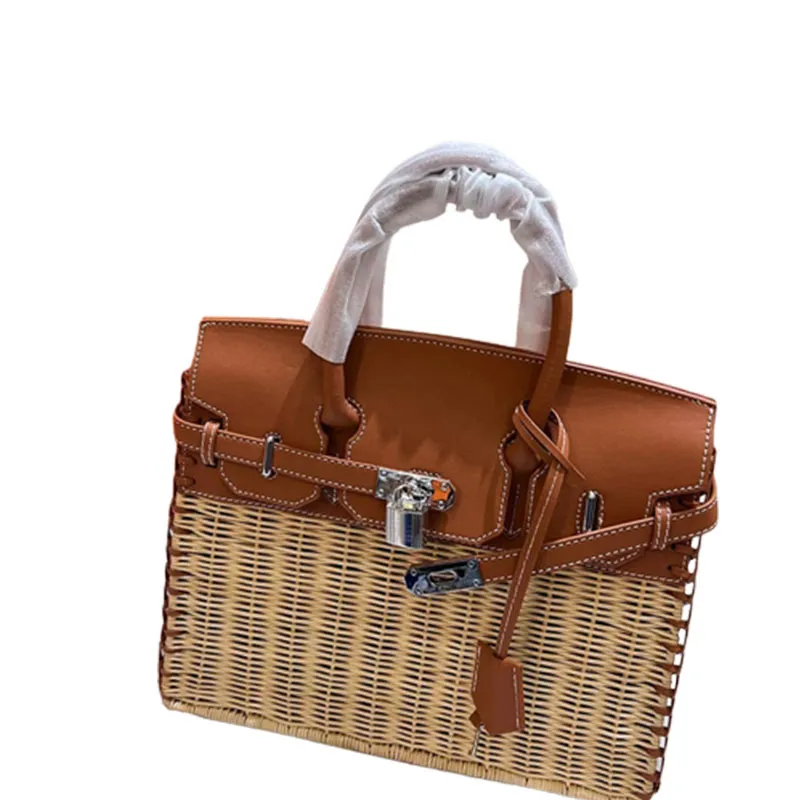 Designerskie torby tkackie dla torebki torebki torebki jedno ramiona oryginalna skórzana torba 30 cm