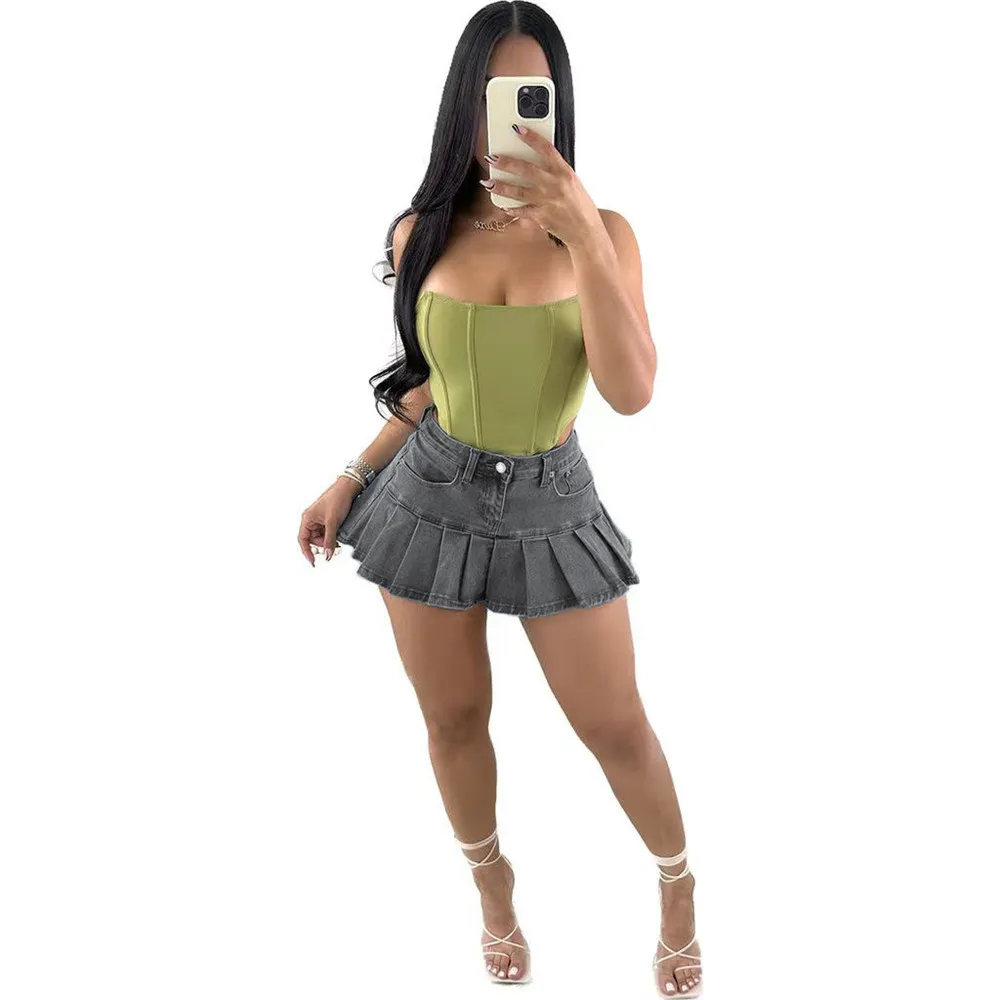 Jupe Graffiti Plissée En Coton Vintage - Taille 26, Occasion Très Bon État