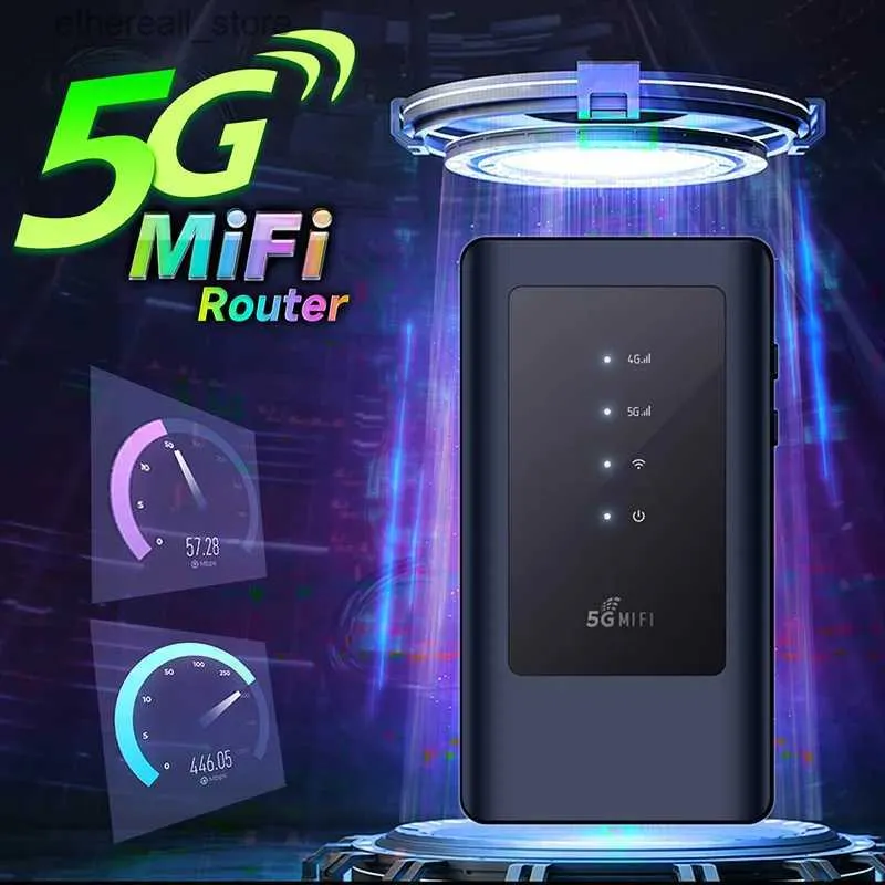 Chaneve Routers MiFi Mobile Modem 5G SIM Card WiFi Router Poket WiFi5 Dual Band 5GHz Hotspot Portable Wi-Fi-enhet med 4400mAh Battery Q231114 5