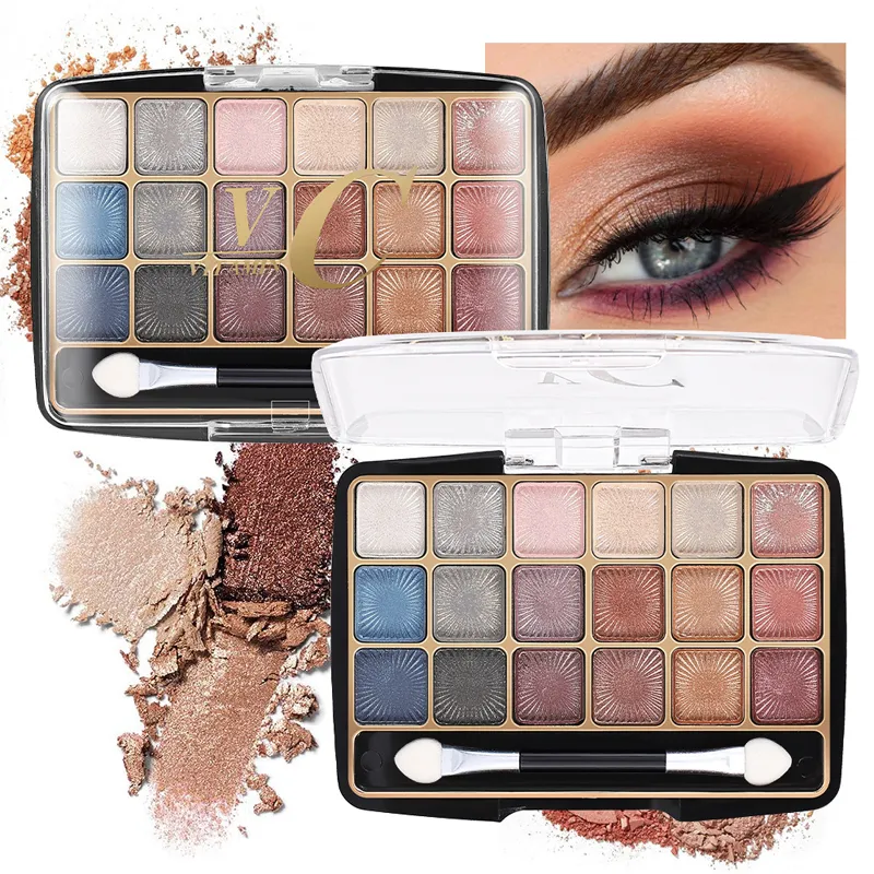 Beauty new 18 color high pearl fine flash eyeshadow palette smoky makeup eyeshadow