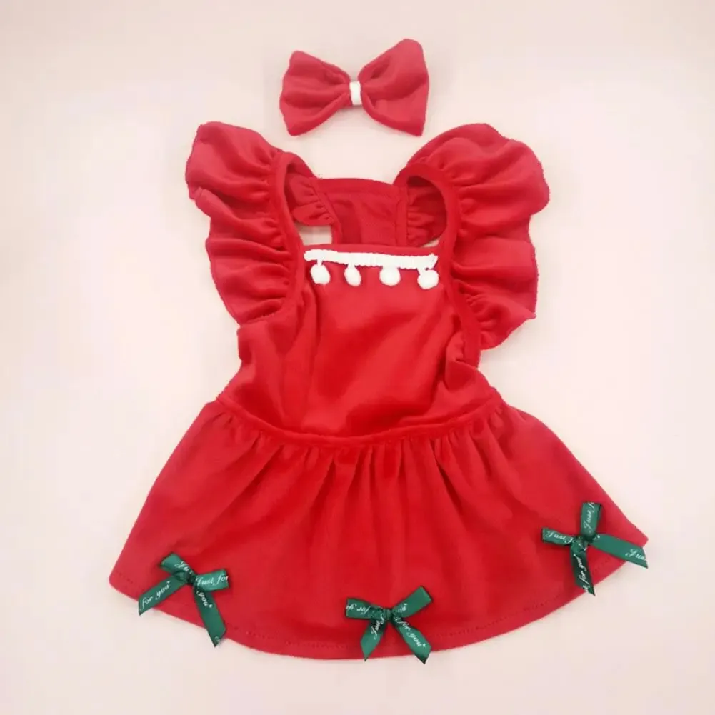 Trajes de gato Macio e confortável vestido para animais de estimação elegante vestido de estimação traje de cachorro de Natal com saia arco cocar gato vestido de princesa para animal de estimação festivo 231114