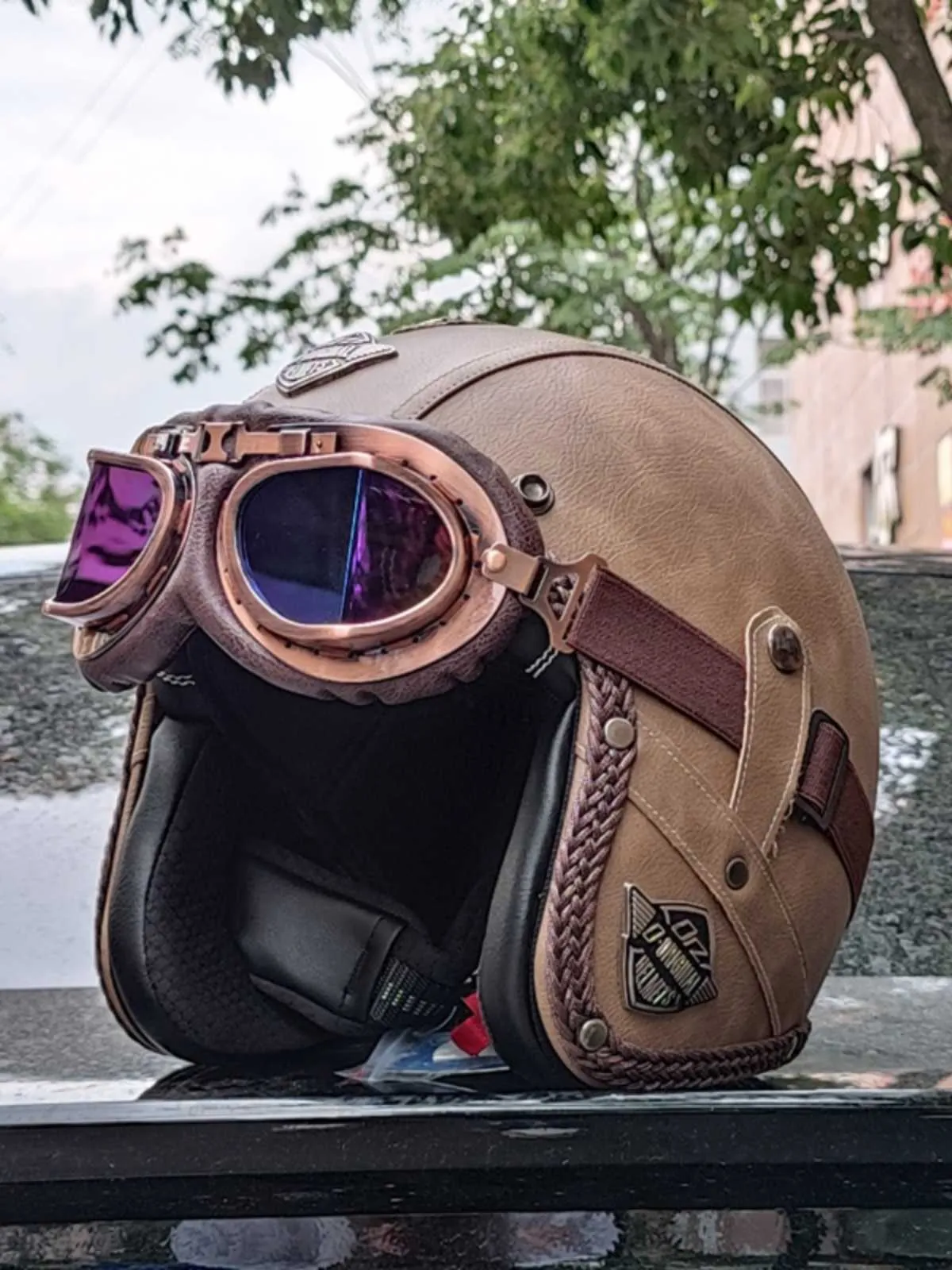 Casco Moto da uomo 3C e certificazione Dot casco integrale Moto casco Moto  casco in fibra di carbonio caschi da ciclismo retrò