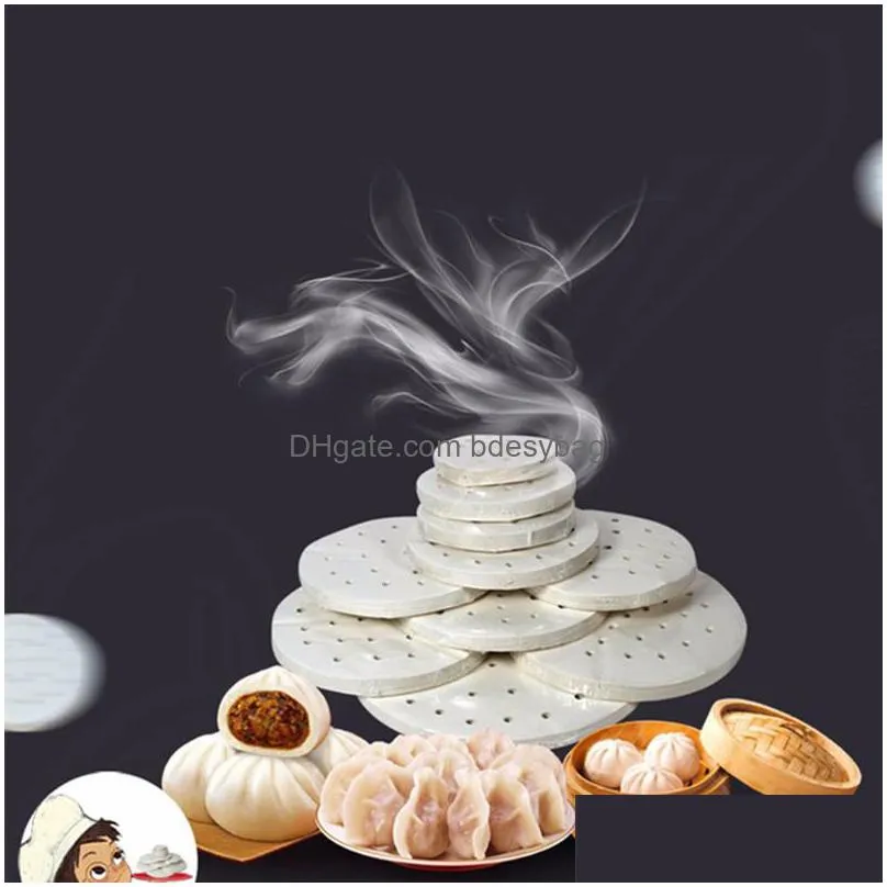 400pcs/lot bamboo steamer steaming paper release paper 16 size vegetables dim sum pot steamer nonstick baking pan liners lx0814