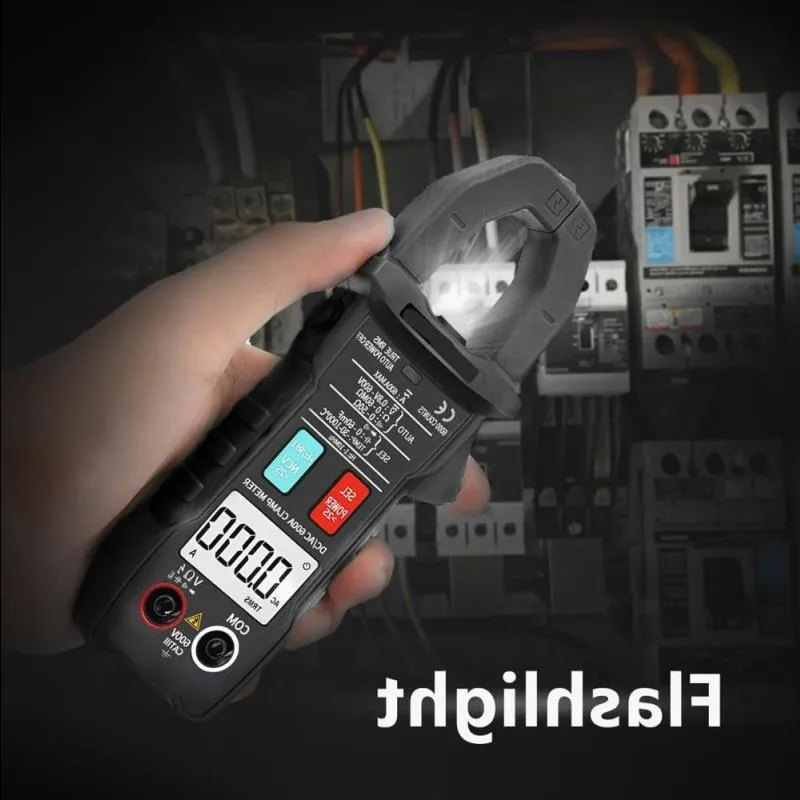 600A DC Clamp Meter True RMS Auto-Ranging 6000 räkningar InRush Current Capacitance Temperatur LIVE KONTROLLSPOLTAGE FAWFJ