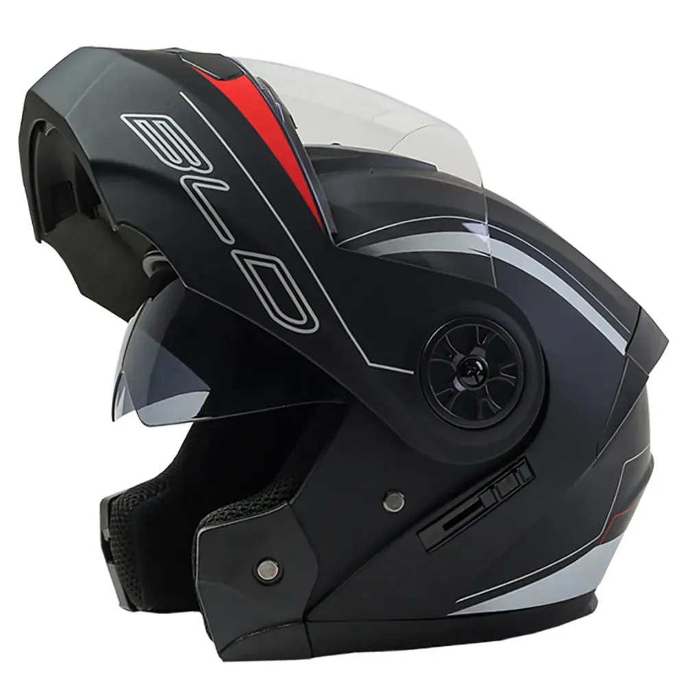 Casques de cyclisme BLD modulaire double lentille moto casque sécurité descente rabattable professionnel motocross course intégral Casco Moto 231113