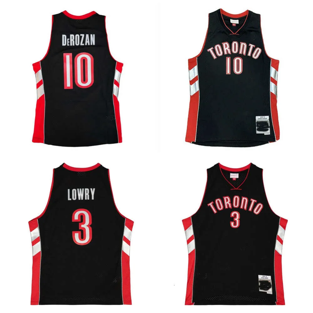 SL Demar 10 Derozan Raptores Basketball Jersey 2012-13 Torontos Kyle 3 Lowry Mitch och Ness Throwback Black Size S-XXXL