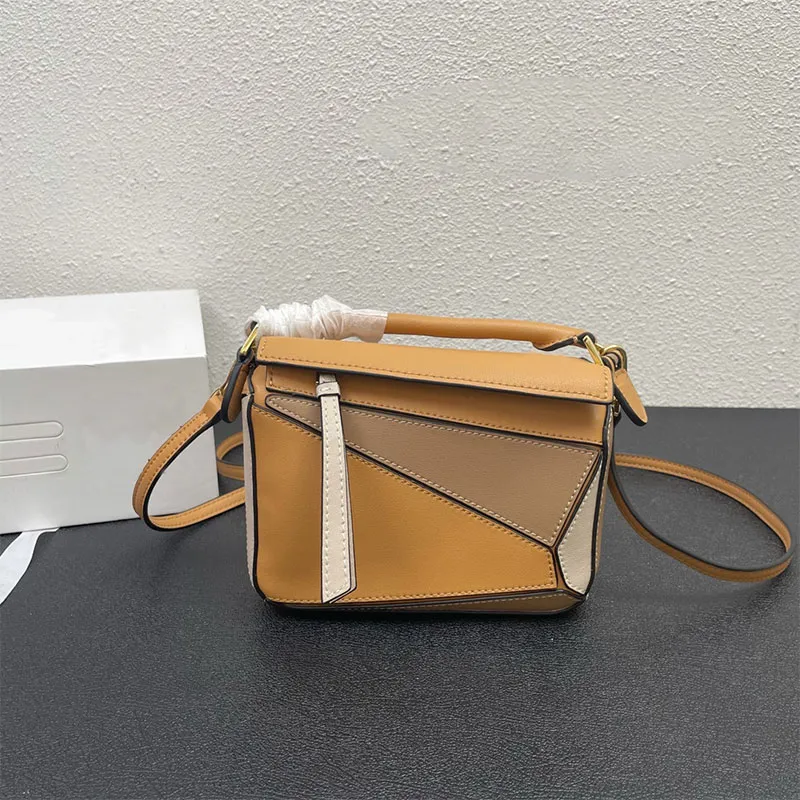 Luksusowa torba do torebki torebka na ramię skórzana mini układanka torba moda moda worek kosmetyczny portfel geometryczny kwadratowe torby spół