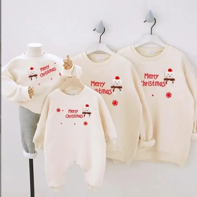 Aile Eşleşen Kıyafetler Aile Eşleşen Kıyafetler Noel Anne Çocuk Kızı Baba Son Sweatshirt Ailesi Kazak Hoodies Anne ve Ben Giysileri 231113