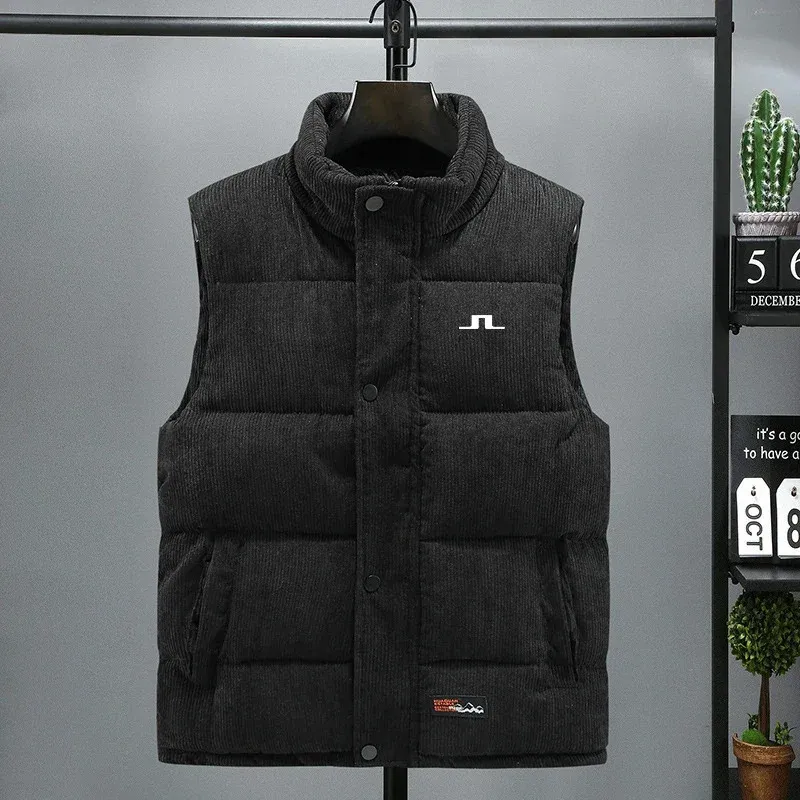 الرجال S Jackets Winter J Lindeberg Golf Vest Men 2023 Down Cotton Windproof Dark Wear Windbreak Jacket Coats 231113