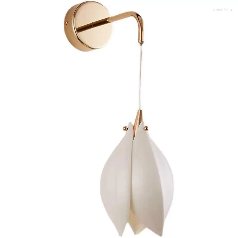 Muurlamp moderne bloemen led witte keramiek gouden metaal lving kamer bedelen bonsen huis deco 1110-240V