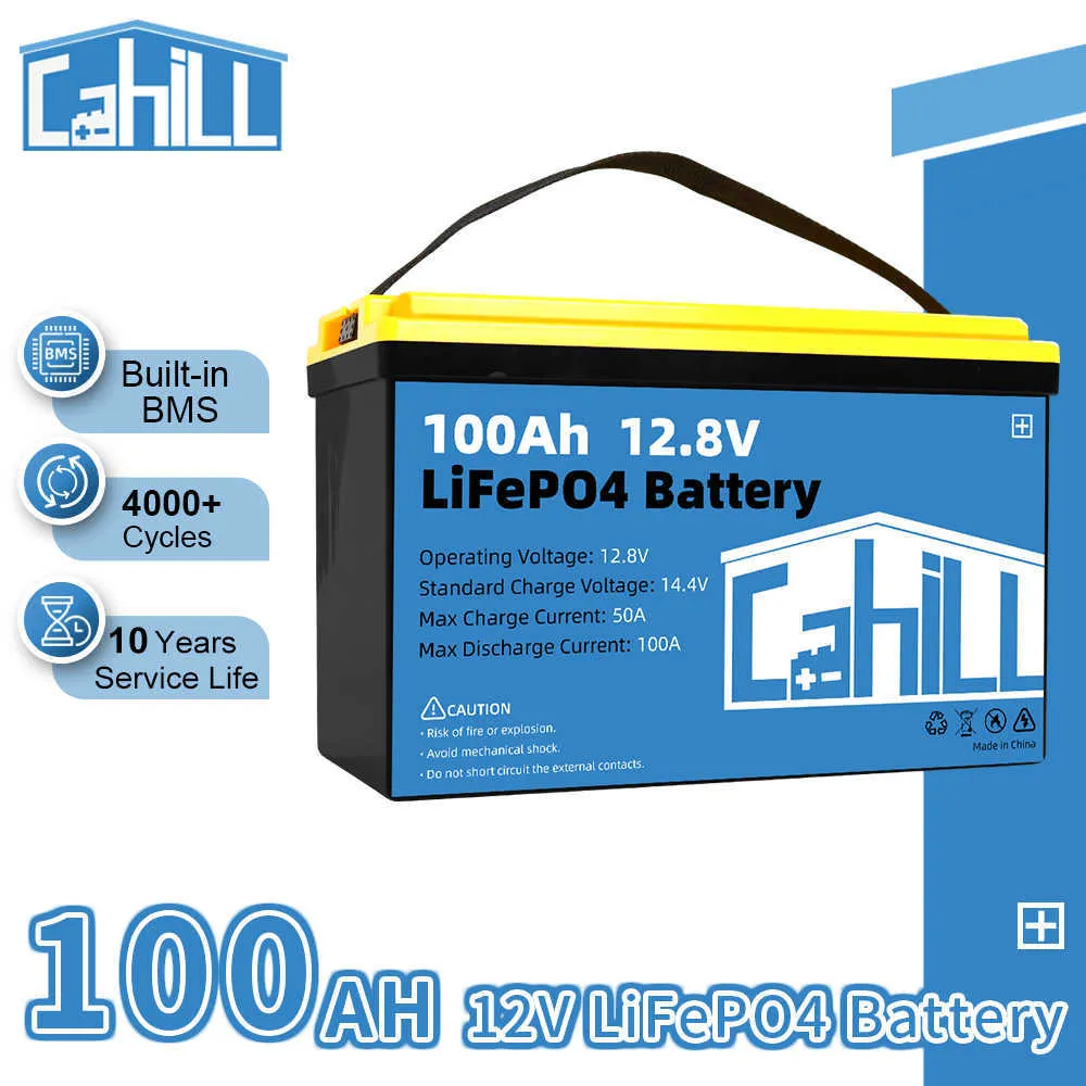 12 V 100AH ​​LifePo4 Pakiet akumulatorowy Klasa A Iron Iron Fosforan Solar Akutmena Wbudowane BMS dla samochodów kempingowych samochodów samochodowych EV