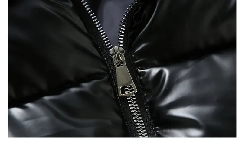 Men's Vests #3623 Black Grey Casual Waistcoat With Hooded Autumn Winter Shiny Surface Mens Warm Vest Bodywarmer_voghion.com