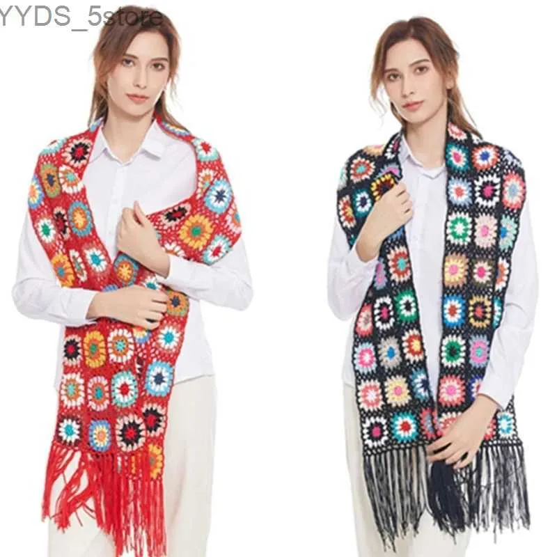 スカーフ女性ニット花柄のかぎ針編みの女性のためのスカーフ