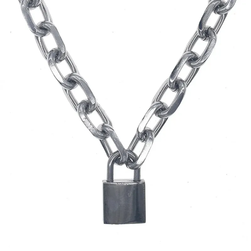 Sautoirs faits à la main cool cadenas pendentif collier streetwear punk colliers gothique tour de cou bijoux de fête 231114