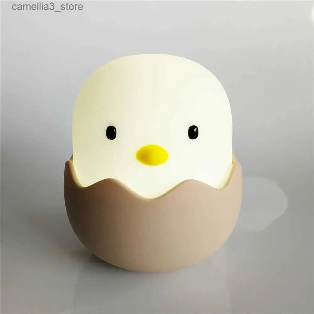 Night Lights LED Night Light Animal Egg Chick Shape Rechargeable chick lamp Q231114