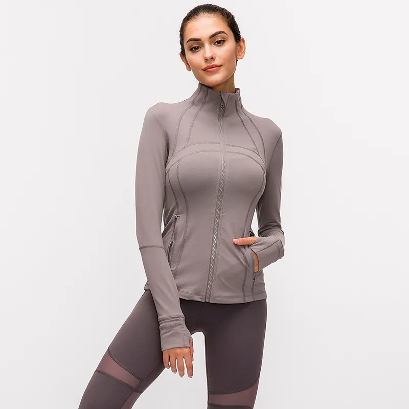 LL Yoga Tops Coat High-end Women's Fall Winter Sports Running Fitness Sweatshirt Tight Quick Drying Breathable Standing Neck Zipper Cardigan Jacket