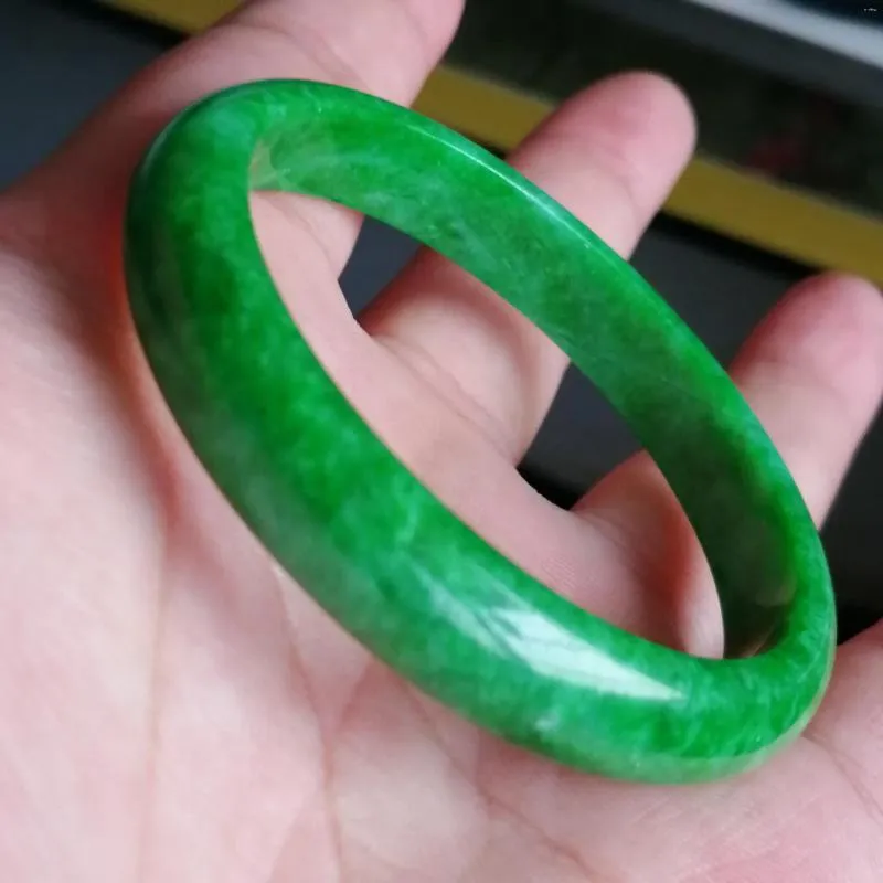 Bangle Send Certificate Burma Jade Bangles Women Fine Jewelry Genuine Natural Emerald Jadeite Myanmar Green Jades Lucky Bracelet