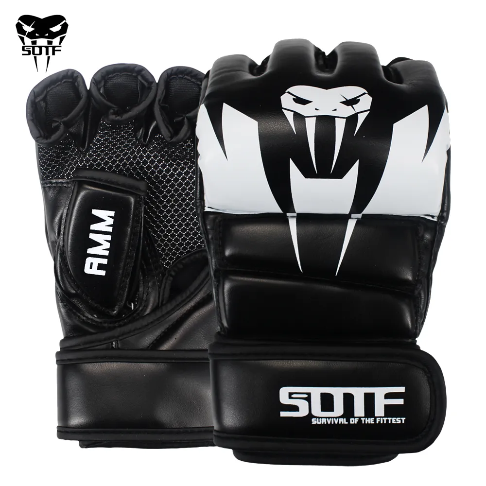 Защитное снаряжение SOTF Взрослые MMA Venomous Snake Multi -Color Boxing Gloves Tiger Muay Chai Muay Thai Boxing Fight Glove Glove Sanda Pads Box 230413