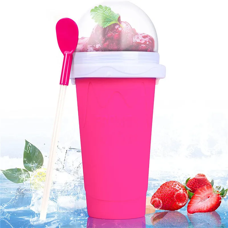 Vattenflaskor Silikon QuickFrozen Ice Cream Maker Squeeze Cup DIY Hemmad Hållbar snabbkylning Milkshake Bottle Smoothie 230413