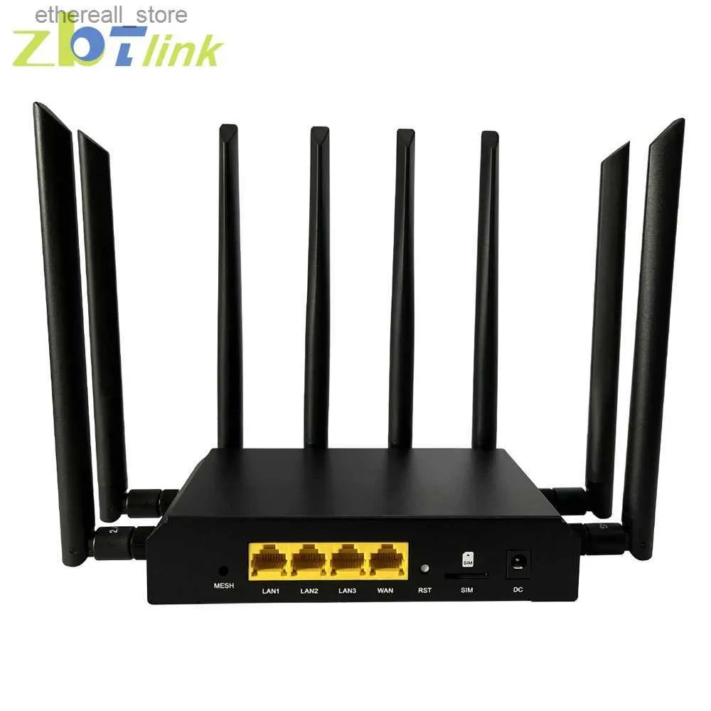 Routery ZBTLINK 4G 5G ROUTER WiFI6 MESH Openwrt Sim Card 1800 MBPS 4*Gigabit Lan Wan 2,4 GHz 5.8 GHz WiFi Antenna 5G Internet dla 64 użytkowników Q231114