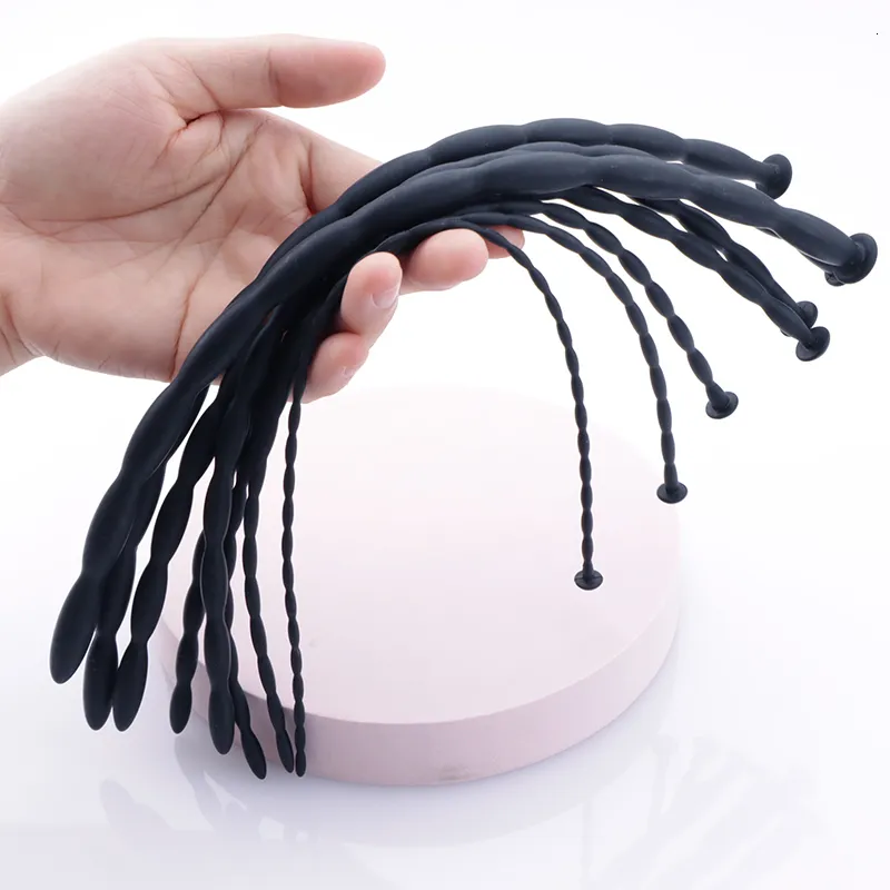 Adult Toys 8Pcs/Set Silicone Urethral Plug Urethral Sound Beads Hollow Probe Urinary Dilator Urethra Masturbat_voghion.com