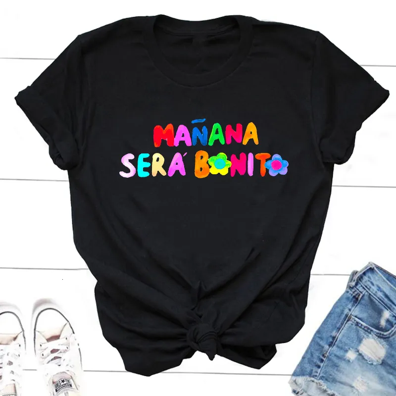 Kvinnors t-shirt manana sera bonito t-shirts karolg bica merch t shirt för kvinnor svart bomull avslappnad kort ärm tee skjorta unisex streetwear 230414