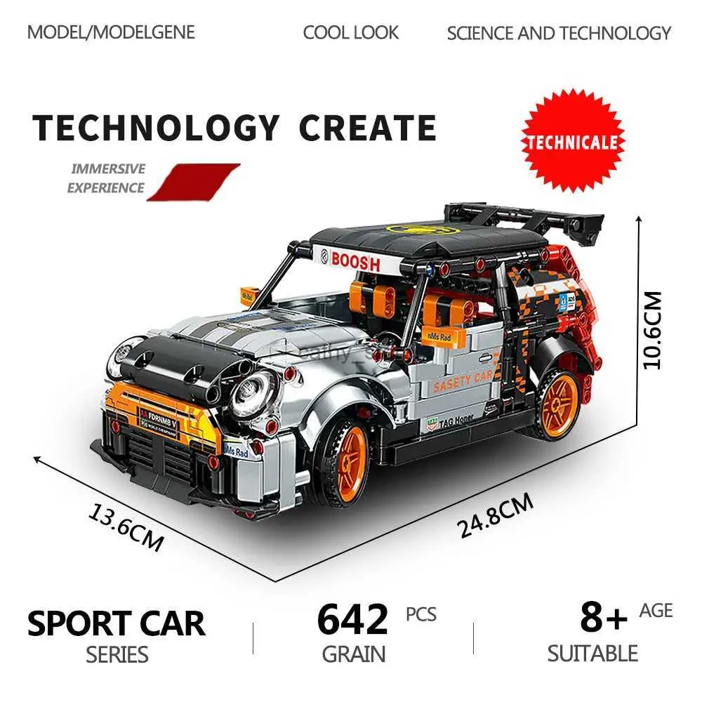 Technical City Mini Cooper Building Blocks - Pull Back Supercar Model ...