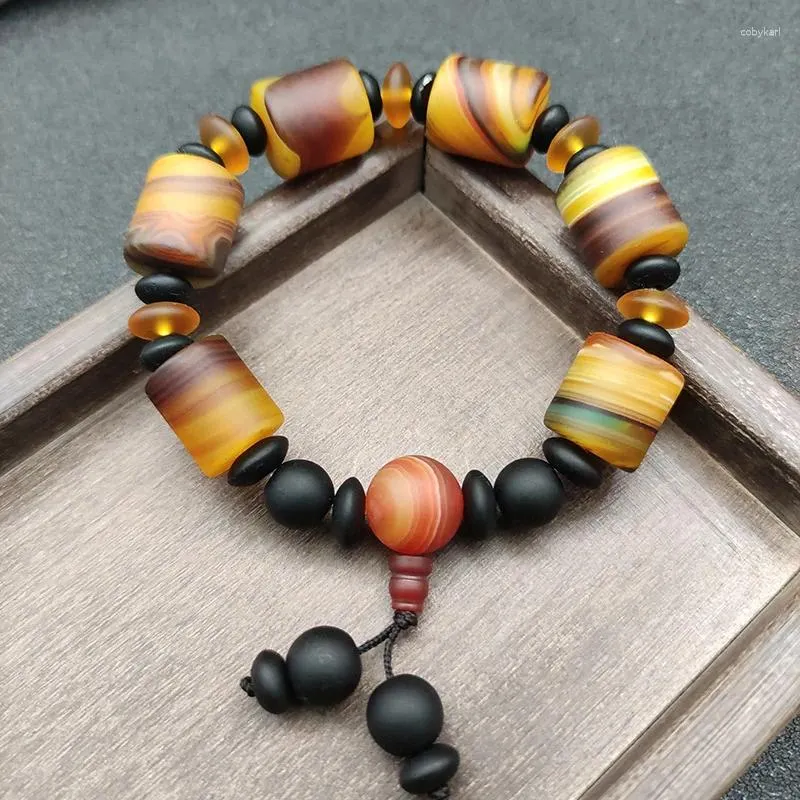 Bracelet en Agate à la mode pour hommes et femmes, pierre naturelle élastique, verre perlé, bijoux de guérison