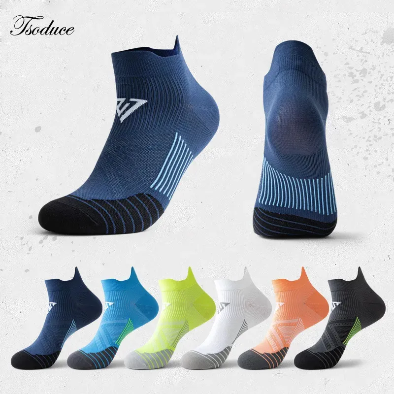 Chaussettes de sport Chaussettes de course d'été hommes femmes Fitness Sports séchage rapide absorbant la sueur respirant Anti-friction Marathon cheville Tab chaussettes 231113