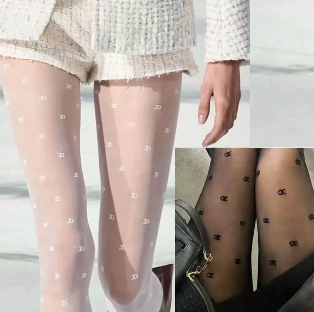 2023 moda lusso fondi sexy calze strette legging collant donna lettera stampata floccaggio calza anti-gancio seta fondo collant88