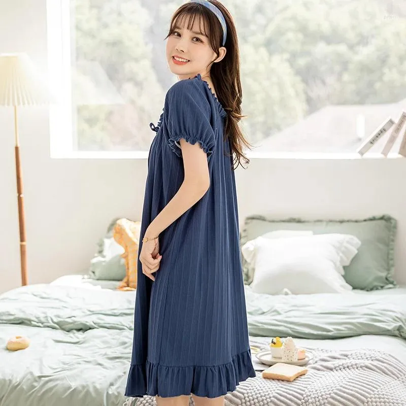 Mulheres sleepwear verão algodão mulheres camisa curta noite vestido mulheres sleepshirt solto senhoras camisola menina outwear nightdress