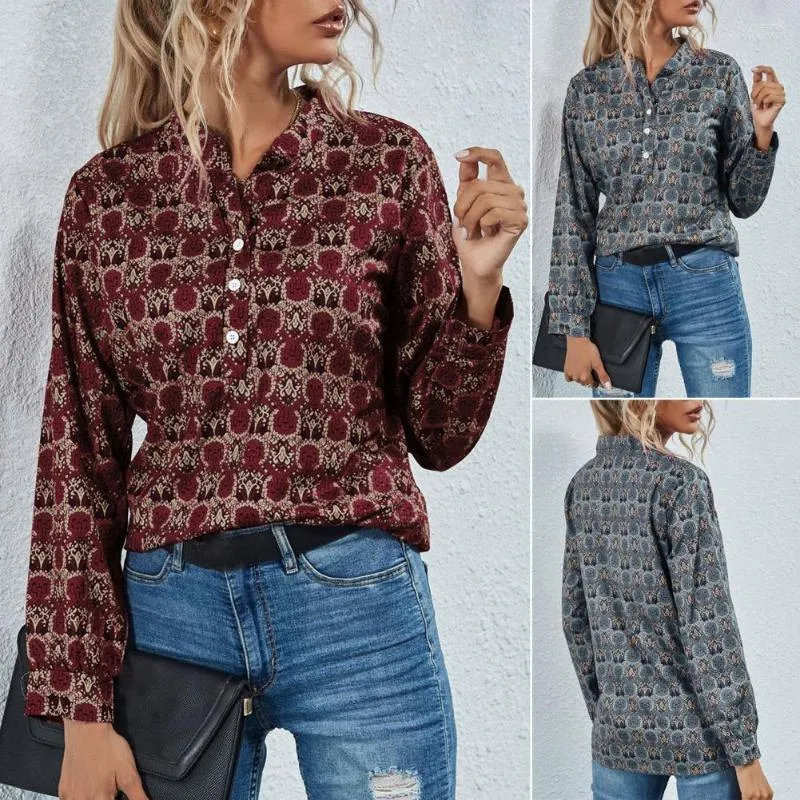 Dames blouses trendy los fit fijn naaikaartjes klassieke print vrouwen herfst pullover shirt vrouwelijke kleding blouse veer