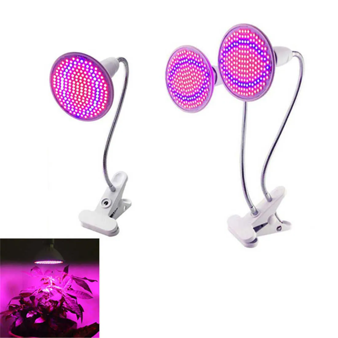 Grow Lights 1/2 Heads 6W 15W 20W LED Grow Light E27 Lampada Phyto per piante Lampada a clip per piante mobile per semi Fiore Fitolamp Growing Tent P230413