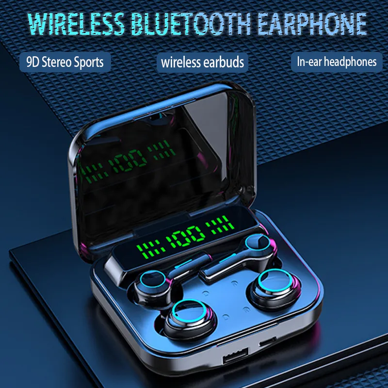 سماعات الأذن الهاتف الخليوي M21 TWS Bluetooth مع سماعات ميكروفون للزوجين اللاسلكي 9D Sports Sports Four سماعات الأذن PK M22 230414