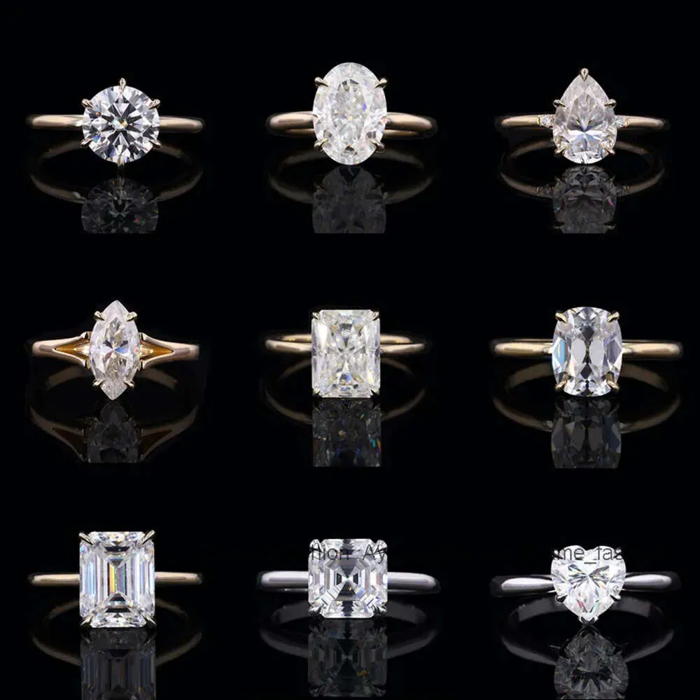 Fine Jewelry Certificated Diamond Ring PT950 Platinum Prong Setting Moissanite 18K 14K gold Engagement Ring Bands Rings