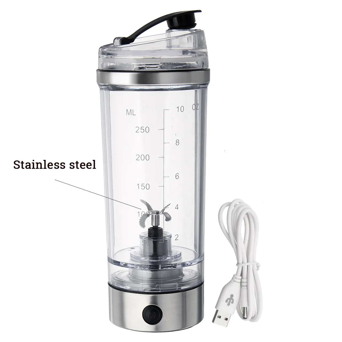 Water Bottles Mini 250ML Electric Protein Shaking Blender USB Milk Bottle Coffee Kettle Fitness Vortex Tornado Smart 230413