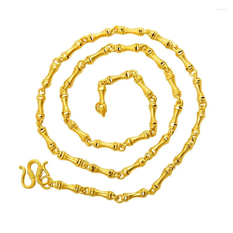 Kedjor inte bleknar 24k guldfyllt halsband för män kvinnor fina bijoux hiphop krage naszyjnik smyckekedja halsband unisex gåva