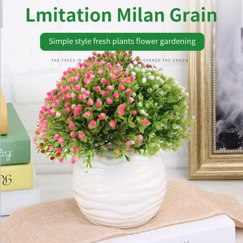 Decorative Flowers Simulation Large Grain Milan Flower Arrangement Accessories Potted Decoration Green Plant Plastic