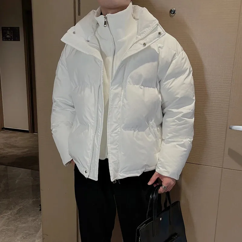 Erkekler Parkas Kış Ceket Erkekler İki Sahte Parça Puffer Moda Büyük Boy Büyük Boy Sıcak Fermuar Ceketleri Sıradan Hiphop Palto Giyim 231114