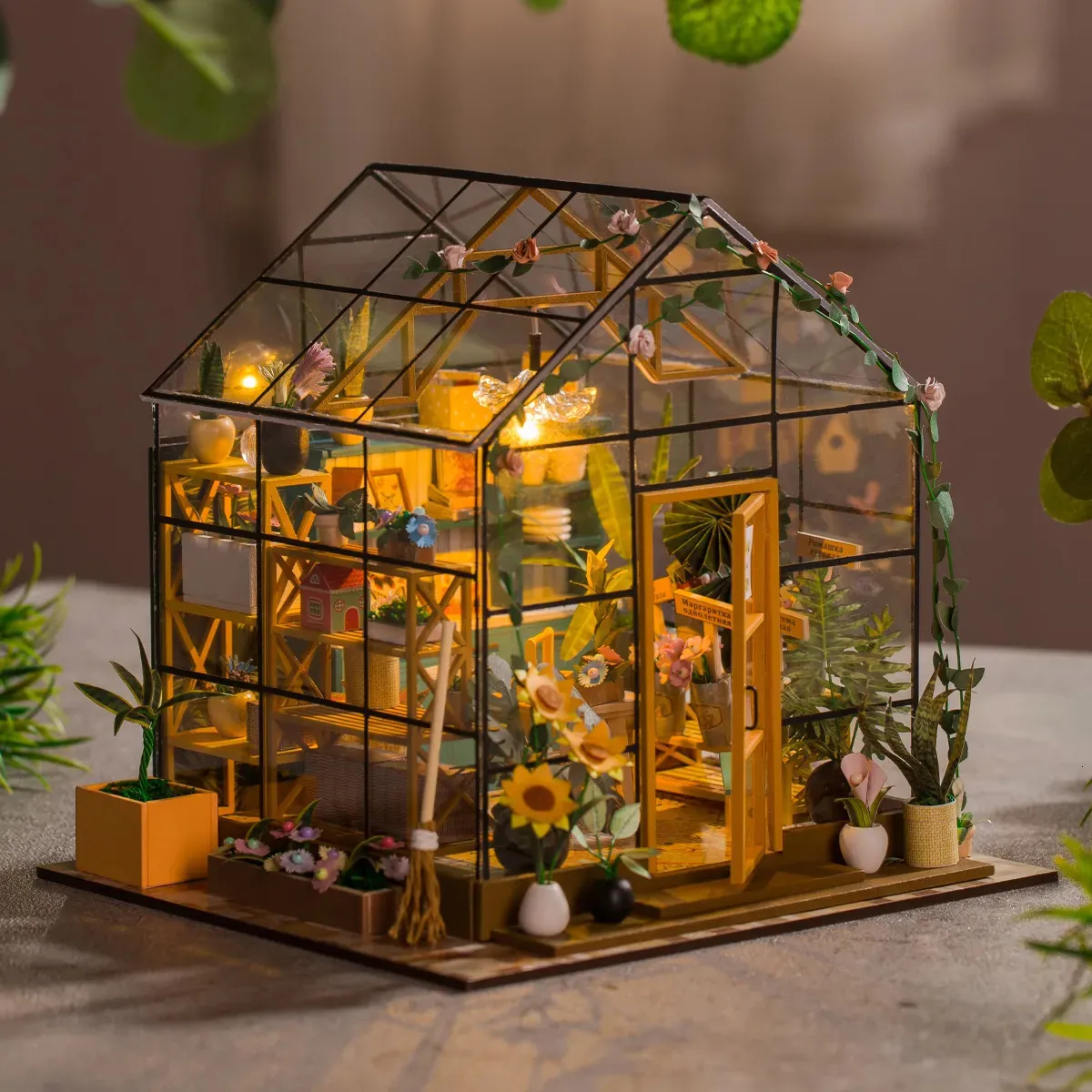 Doll House Accessories Baby House Kit Mini DIY Flower House Handmade 3D Puzzle Assembly Building Model Toys Home Bedroom Decoration with Furniture Wo 231114